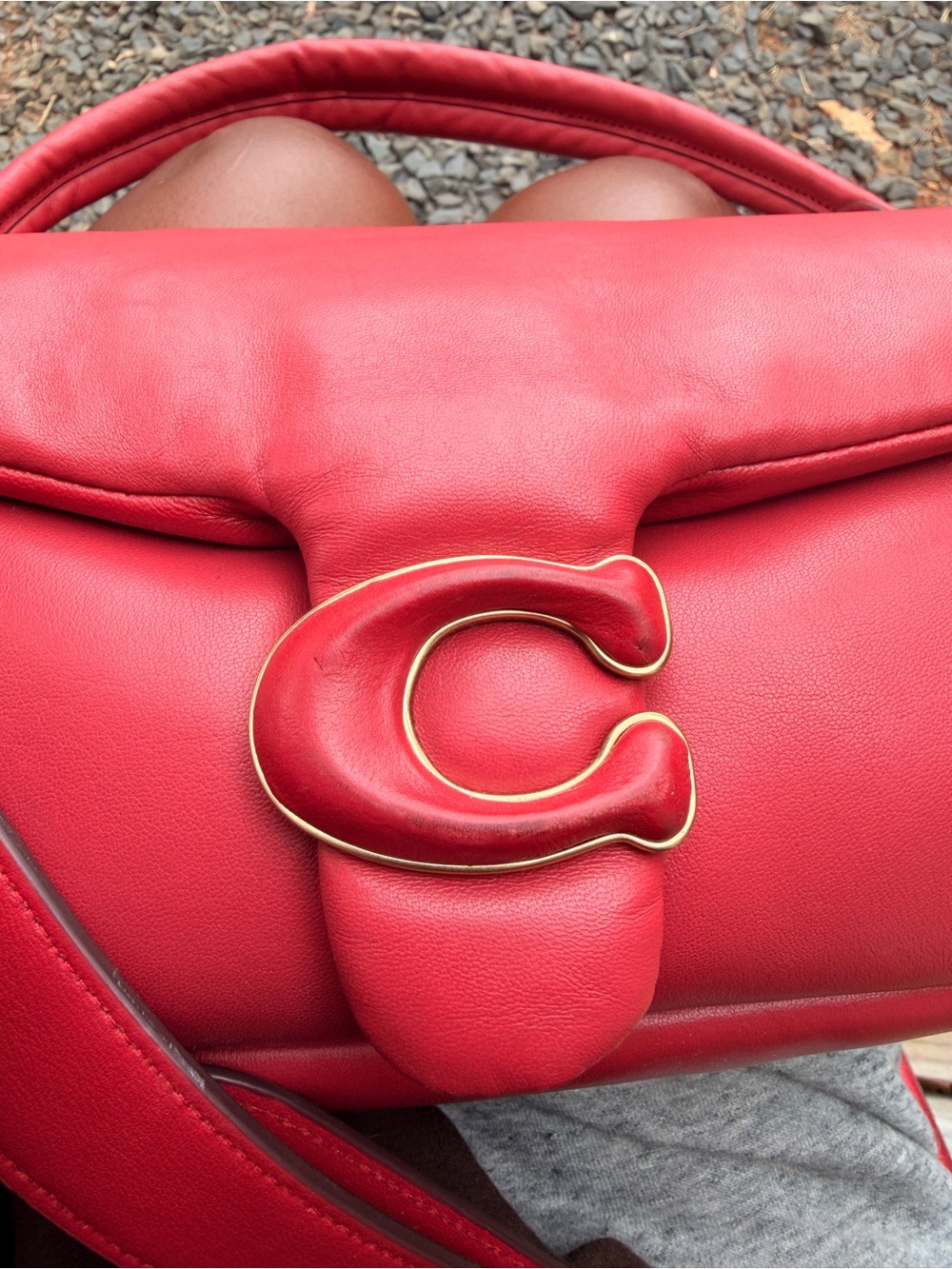 Coach Red Leather Mini Shoulder Bag with 'C' Hardware - Picture 3 of 9